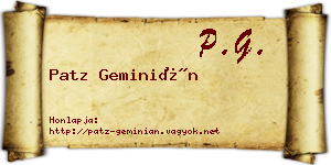 Patz Geminián névjegykártya